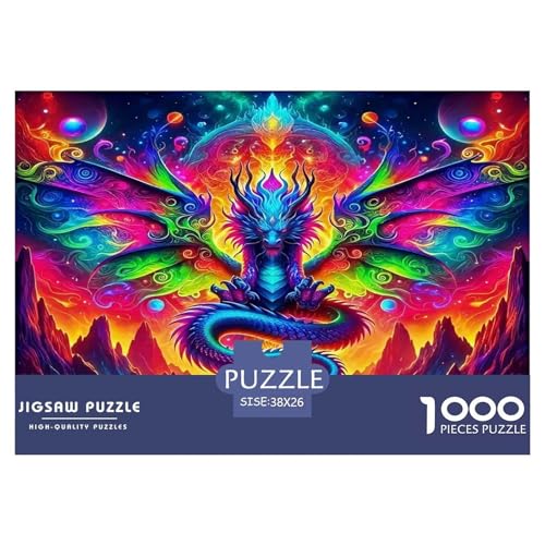 Drachen1000Stück BuntePuzzles Mythical Drachen Für Erwachsene Und Kinder Ab 14 Jahren Pädagogisches StressabbauSpielzeug Denksport Moderne Porträts38x26cm/1000pcs von TFEDACVSS