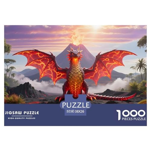 Drachen1000Teile BuntePuzzles Wildtiere Für Erwachsene Und Kinder Ab 14 Jahren Einzigartige Spielzeug Denksport Moderne Porträts38x26cm/1000pcs von TFEDACVSS