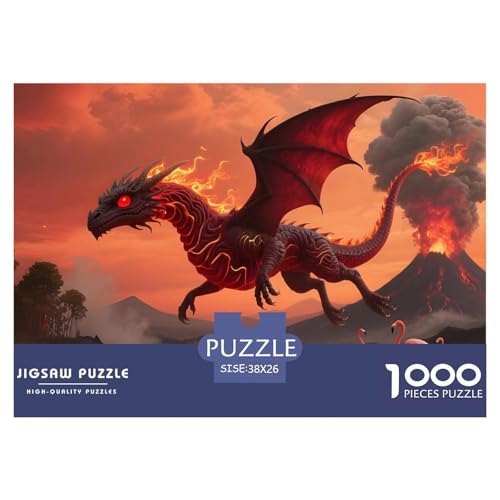 Drachen1000Teile PuzzlesWildtiere Für Erwachsene Und Kinder Ab 14 Jahren Familienspiele Herausforderndes Für DekoRatteive Geschenke38x26cm/1000pcs von TFEDACVSS