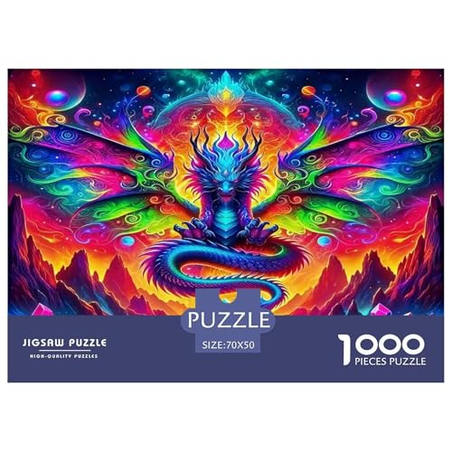 Drachen1000Teile Schwierigesgroßes Puzzle Mythical Drachen Für Erwachsene Kinder Familienspiele Herausfordernde Für Dekorative Geschenke70x50cm/1000pcs von TFEDACVSS