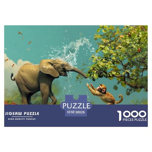 Dschungeltiere1000Teile PuzzlesWildtiere Für Erwachsene Und Kinder Ab 14 Jahren Familienspiele Herausforderndes Für Dekorative Geschenke38x26cm/1000pcs von TFEDACVSS