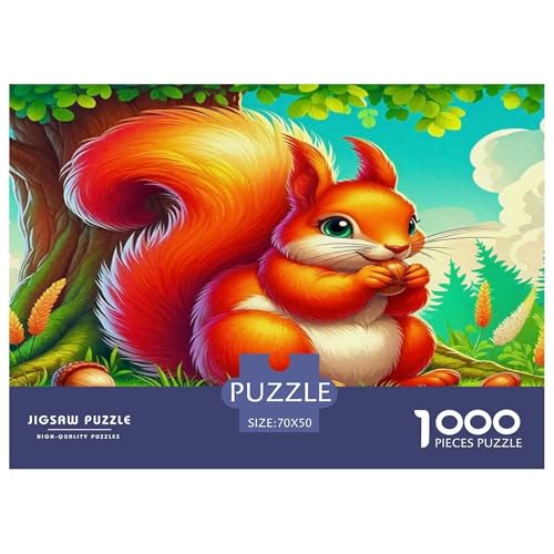 Eichhörnchen1000Stück BuntePuzzles Tiere Eichhörnchen Für Erwachsene Pädagogisches StressabbauSpielzeug SchwerStressabbau Für Dekorative Geschenke70x50cm/1000pcs von TFEDACVSS