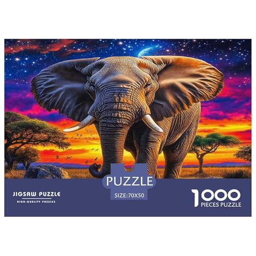 Elefanten1000Stück PuzzlesWildtiere Für Erwachsene Kinder Pädagogisches StressabbauSpielzeug Herausfordernde Moderne Porträts70x50cm/1000pcs von TFEDACVSS