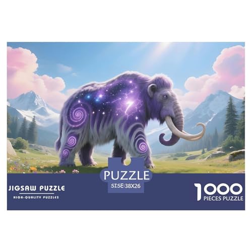 Elefanten1000Teile BuntePuzzles Wildtiere Für Erwachsene Kinder Einzigartige Spielzeug SchwerStressabbau Für DekoRatteive Geschenke38x26cm/1000pcs von TFEDACVSS