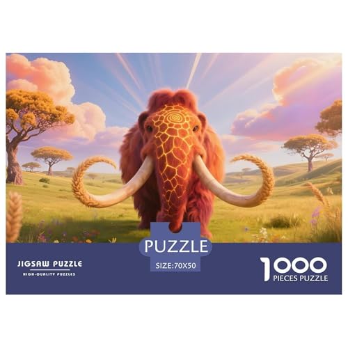 Elefanten1000Teile Schwierigesgroßes Puzzle Wildtiere Für Erwachsene Einzigartige Spielzeug SchwerStressabbau Für DekoRatteive Geschenke70x50cm/1000pcs von TFEDACVSS