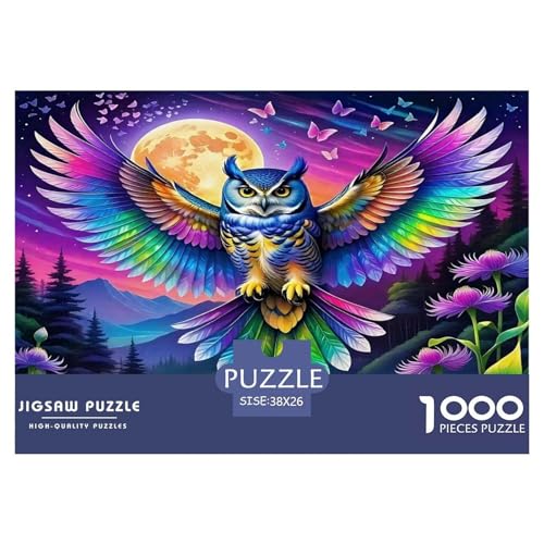 Eule1000Teile BuntePuzzles Wildtiere Für Erwachsene Kinder Einzigartige Spielzeug SchwerStressabbau Für Dekorative Geschenke38x26cm/1000pcs von TFEDACVSS