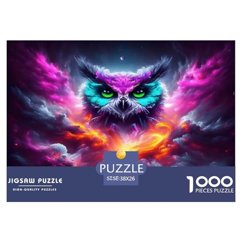 Eule1000Teile PuzzlesAnimal Eule Für Erwachsene Kinder Pädagogisches StressabbauSpielzeug SchwerStressabbau Für Dekorative Geschenke38x26cm/1000pcs von TFEDACVSS