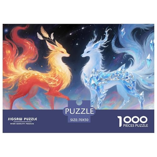Feuerfuchs1000Teile PuzzlesTiere Für Erwachsene Einzigartige Spielzeug Denksport Für Dekorative Geschenke70x50cm/1000pcs von TFEDACVSS