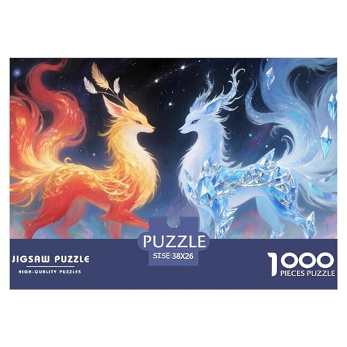 Feuerfuchs1000Teile PuzzlesTiere Für Erwachsene Und Kinder Ab 14 Jahren Einzigartige Spielzeug SchwerStressabbau Für Dekorative Geschenke38x26cm/1000pcs von TFEDACVSS