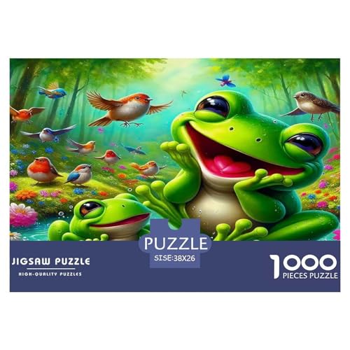 Frosch1000Teile BuntePuzzles Tiere Frosch Für Erwachsene Kinder Pädagogisches StressabbauSpielzeug Herausfordernde Für Dekorative Geschenke38x26cm/1000pcs von TFEDACVSS