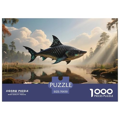 Hai1000Teile Schwierigesgroßes Puzzle Wildtiere Für Erwachsene Einzigartige Spielzeug SchwerStressabbau Für DekoRatteive Geschenke70x50cm/1000pcs von TFEDACVSS