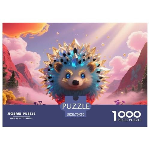 Hedgehog1000Teile BuntePuzzles Wildtiere Für Erwachsene Kinder Einzigartige Spielzeug SchwerStressabbau Für DekoRatteive Geschenke70x50cm/1000pcs von TFEDACVSS