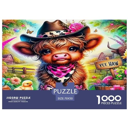 Highland Katzetle1000Stück BuntePuzzles Highland Katzetle Für Erwachsene Und Kinder Ab 14 Jahren Einzigartige Spielzeug Denksport Moderne Porträts70x50cm/1000pcs von TFEDACVSS