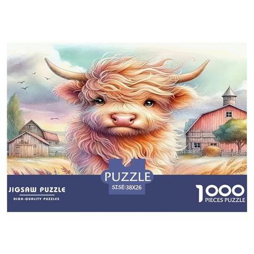 Highland Katzetle1000Stück Schwierigesgroßes Puzzle Highland Katzetle Für Erwachsene Und Kinder Ab 14 Jahren Einzigartige Spielzeug SchwerStressabbau Moderne Porträts38x26cm/1000pcs von TFEDACVSS