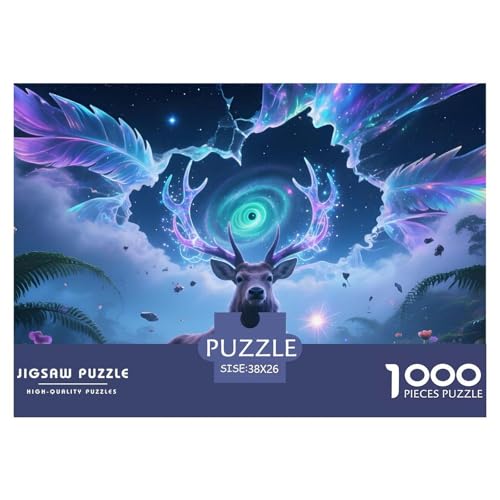 Hirsch1000Teile PuzzlesWildtiere Für Erwachsene Und Kinder Ab 14 Jahren Familienspiele Herausforderndes Für DekoRatteive Geschenke38x26cm/1000pcs von TFEDACVSS