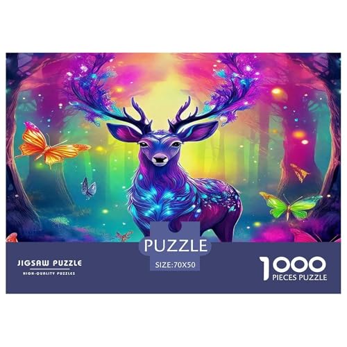 Hirsch1000Teile Schwierigesgroßes Puzzle Wildtiere Für Erwachsene Einzigartige Spielzeug SchwerStressabbau Für Dekorative Geschenke70x50cm/1000pcs von TFEDACVSS