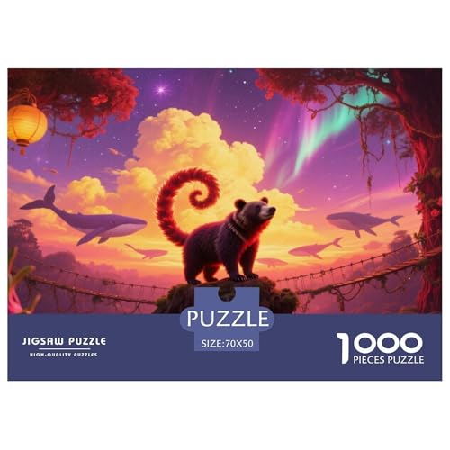 Kinkajou1000Teile BuntePuzzles Wildtiere Für Erwachsene Kinder Einzigartige Spielzeug SchwerStressabbau Für DekoRatteive Geschenke70x50cm/1000pcs von TFEDACVSS