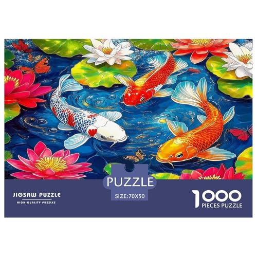 Koi Fisch1000Teile BuntePuzzles Tiere Koi Fisch Für Erwachsene Und Kinder Ab 14 Jahren Familienspiele Denksport Moderne Porträts70x50cm/1000pcs von TFEDACVSS