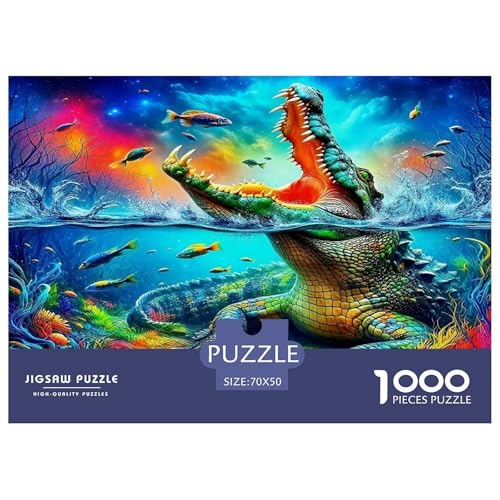 Krokodil1000Teile PuzzlesWildtiere Für Erwachsene Kinder Pädagogisches StressabbauSpielzeug SchwerStressabbau Für Dekorative Geschenke70x50cm/1000pcs von TFEDACVSS