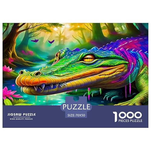 Krokodil1000Teile PuzzlesWildtiere Für Erwachsene Und Kinder Ab 14 Jahren Familienspiele Herausforderndes Für Dekorative Geschenke70x50cm/1000pcs von TFEDACVSS