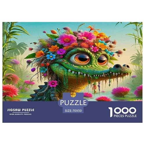 Krokodil1000Teile Schwierigesgroßes Puzzle Wildtiere Für Erwachsene Einzigartige Spielzeug SchwerStressabbau Für Dekorative Geschenke70x50cm/1000pcs von TFEDACVSS