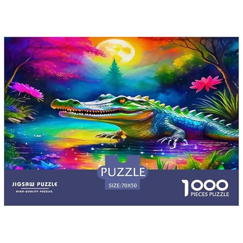 Krokodil1000Teile Schwierigesgroßes Puzzle Wildtiere Für Erwachsene Einzigartige Spielzeug SchwerStressabbau Für Dekorative Geschenke70x50cm/1000pcs von TFEDACVSS