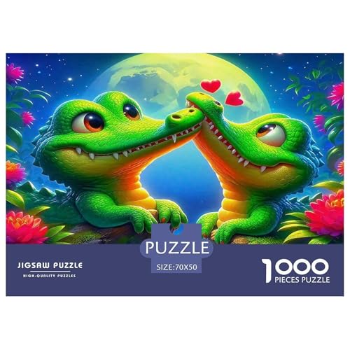 Krokodil1000Teile Schwierigesgroßes Puzzle Wildtiere Für Erwachsene Pädagogisches StressabbauSpielzeug Herausforderndes Moderne Porträts70x50cm/1000pcs von TFEDACVSS