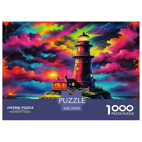 Küstenleuchtturm1000Teile BuntePuzzles Küstenlandschaft Für Erwachsene Kinder Einzigartige Spielzeug SchwerStressabbau Für Dekorative Geschenke70x50cm/1000pcs von TFEDACVSS
