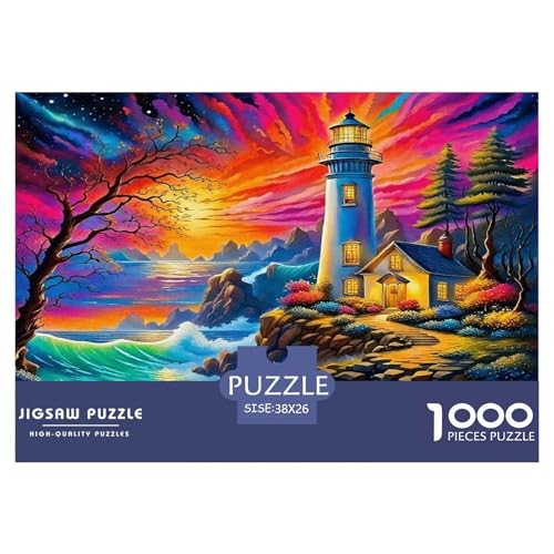 Küstenleuchtturm1000Teile PuzzlesKüstenlandschaft Für Erwachsene Und Kinder Ab 14 Jahren Familienspiele Herausforderndes Für Dekorative Geschenke38x26cm/1000pcs von TFEDACVSS