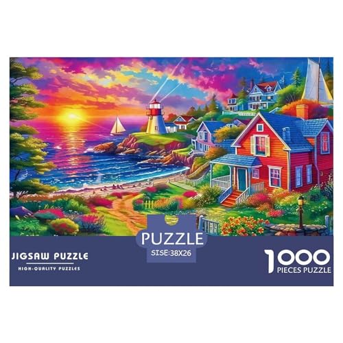 Leuchtturm1000Teile BuntePuzzles Seaside Leuchtturm Für Erwachsene Und Kinder Ab 14 Jahren Einzigartige Spielzeug Herausforderndes Für Dekorative Geschenke38x26cm/1000pcs von TFEDACVSS