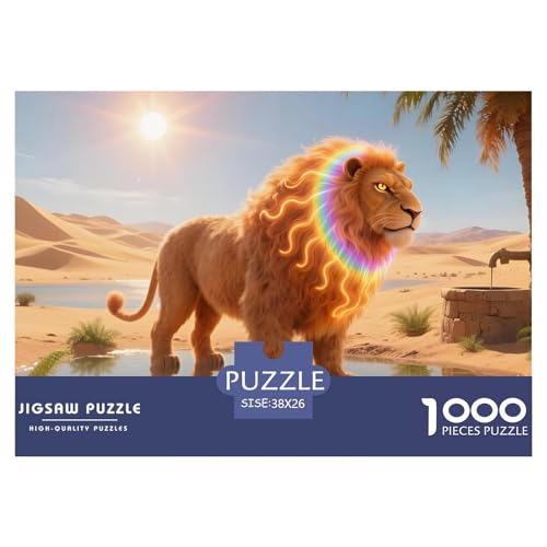 Löwen1000Stück Schwierigesgroßes Puzzle Wildtiere Für Erwachsene Und Kinder Ab 14 Jahren Einzigartige Spielzeug SchwerStressabbau Moderne Porträts38x26cm/1000pcs von TFEDACVSS