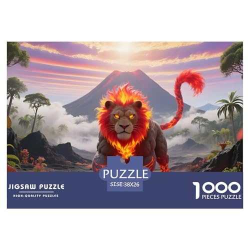 Löwen1000Teile Schwierigesgroßes Puzzle Wildtiere Für Erwachsene Einzigartige Spielzeug SchwerStressabbau Für DekoRatteive Geschenke38x26cm/1000pcs von TFEDACVSS