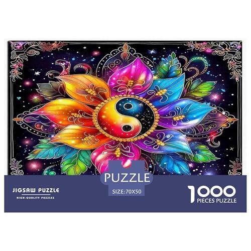 Mandala Blume1000Stück BuntePuzzles Mandala Blume Für Erwachsene Kinder Pädagogisches StressabbauSpielzeug Herausforderndes Moderne Porträts70x50cm/1000pcs von TFEDACVSS