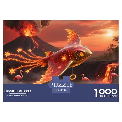 Manta Ray1000Teile Schwierigesgroßes Puzzle Wildtiere Für Erwachsene Kinder Familienspiele Herausfordernde Für DekoRatteive Geschenke38x26cm/1000pcs von TFEDACVSS