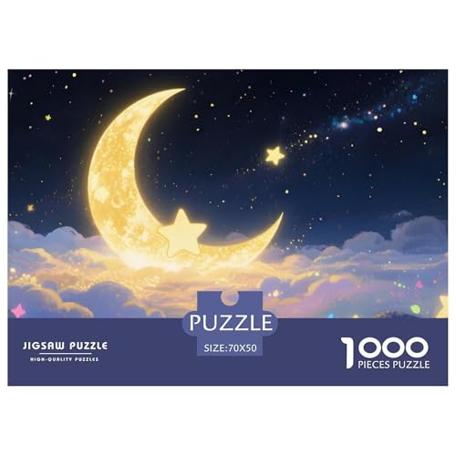 Mond1000Teile Puzzlessternenbeleuchteter Himmel Für Erwachsene Pädagogisches StressabbauSpielzeug SchwerStressabbau Moderne Porträts70x50cm/1000pcs von TFEDACVSS