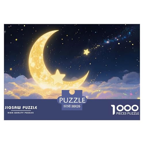 Mond1000Teile Puzzlessternenbeleuchteter Himmel Für Erwachsene Und Kinder Ab 14 Jahren Pädagogisches StressabbauSpielzeug Herausforderndes Moderne Porträts38x26cm/1000pcs von TFEDACVSS
