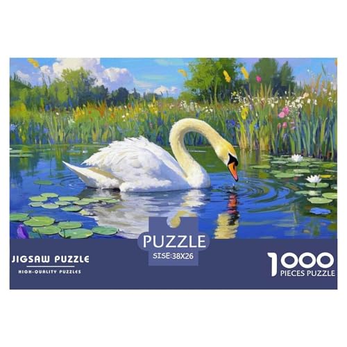Mute Schwan1000Stück Schwierigesgroßes Puzzle Tiere Für Erwachsene Kinder Einzigartige Spielzeug Herausforderndes Für DekoRatteive Geschenke38x26cm/1000pcs von TFEDACVSS