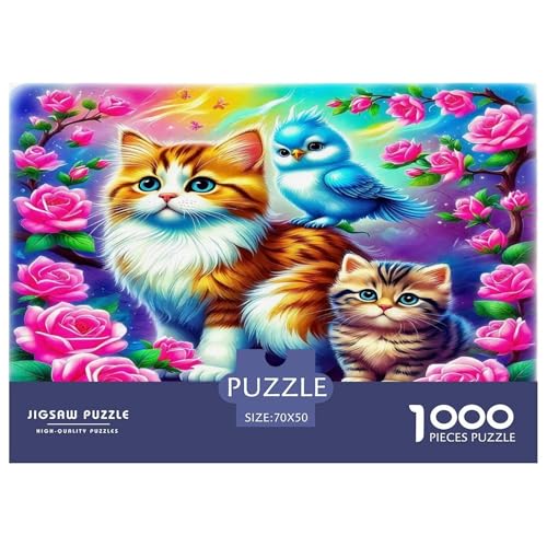 Niedliche Katze1000Teile Puzzle Animal Katze Animal Niedliche Katze Für Erwachsene Und Kinder Ab 14 Jahren Pädagogisches StressabbauSpielzeug Herausfordernde Moderne Porträts70x50cm/1000pcs von TFEDACVSS
