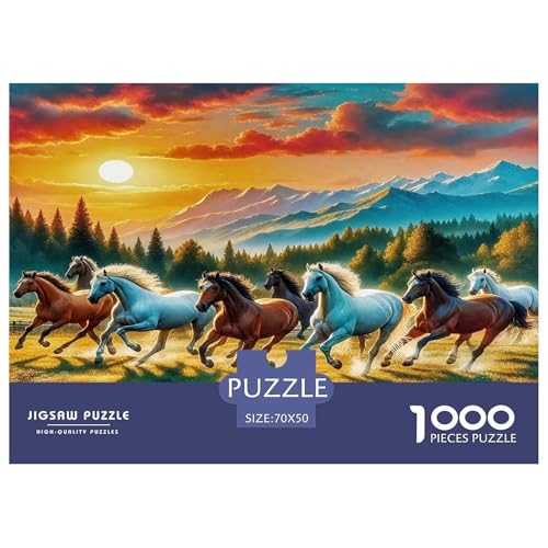 Pferd1000Teile BuntePuzzles Tiere Pferd Für Erwachsene Und Kinder Ab 14 Jahren Einzigartige Spielzeug Herausforderndes Für Dekorative Geschenke70x50cm/1000pcs von TFEDACVSS