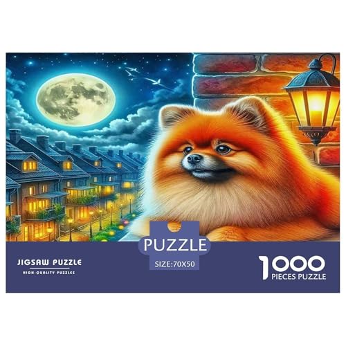 Pommern1000Teile Schwierigesgroßes Puzzle Tierhund Für Erwachsene Einzigartige Spielzeug SchwerStressabbau Für Dekorative Geschenke70x50cm/1000pcs von TFEDACVSS