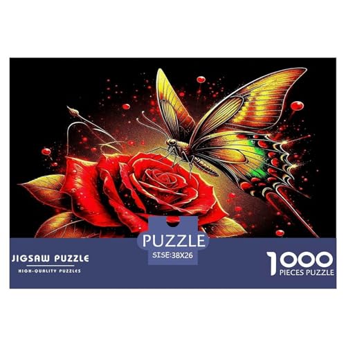 Rose1000Teile PuzzlesBlumen Für Erwachsene Und Kinder Ab 14 Jahren Familienspiele Herausfordernde Für Dekorative Geschenke38x26cm/1000pcs von TFEDACVSS