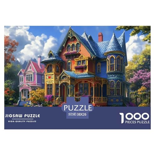 Schloss1000Teile Schwierigesgroßes Puzzle Gebäude Für Erwachsene Einzigartige Spielzeug SchwerStressabbau Für DekoRatteive Geschenke38x26cm/1000pcs von TFEDACVSS