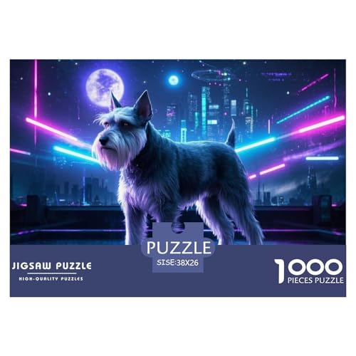 Schnauzer1000Teile PuzzlesTiere Für Erwachsene Und Kinder Ab 14 Jahren Familienspiele Herausfordernde Für DekoRatteive Geschenke38x26cm/1000pcs von TFEDACVSS