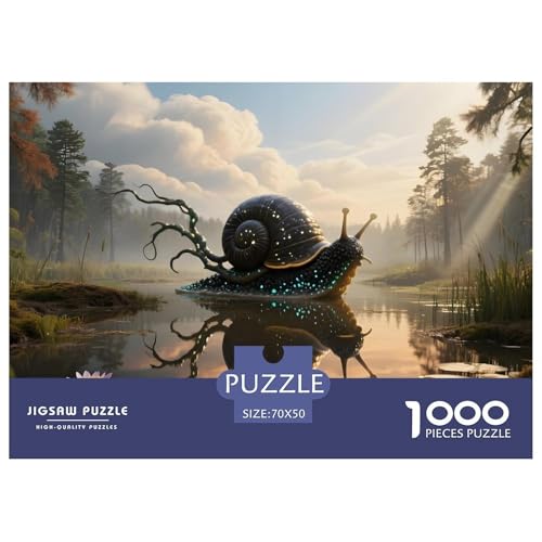 Schnecke1000Teile Schwierigesgroßes Puzzle Wildtiere Für Erwachsene Einzigartige Spielzeug SchwerStressabbau Für DekoRatteive Geschenke70x50cm/1000pcs von TFEDACVSS