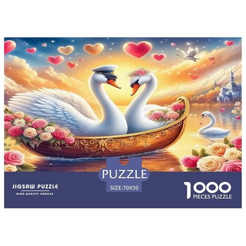 Schwan1000Teile Schwierigesgroßes Puzzle Love Schwan Für Erwachsene Pädagogisches StressabbauSpielzeug Denksport Für Dekorative Geschenke70x50cm/1000pcs von TFEDACVSS