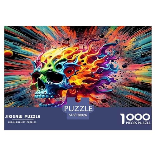 Skelett1000Teile Schwierigesgroßes Puzzle Halloween Skelett Für Erwachsene Und Kinder Ab 14 Jahren Familienspiele Denksport Für Dekorative Geschenke38x26cm/1000pcs von TFEDACVSS