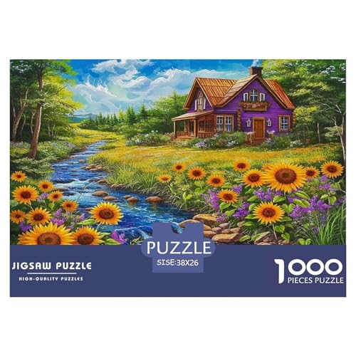 Sonnenblumen1000Teile PuzzlesSonnenblumen Für Erwachsene Und Kinder Ab 14 Jahren Familienspiele Herausforderndes Für Dekorative Geschenke38x26cm/1000pcs von TFEDACVSS