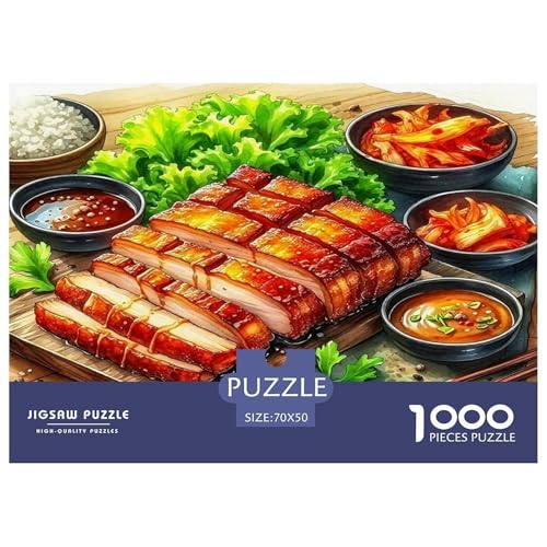 Steak1000Teile Schwierigesgroßes Puzzle Steak Für Erwachsene Einzigartige Spielzeug SchwerStressabbau Für Dekorative Geschenke70x50cm/1000pcs von TFEDACVSS