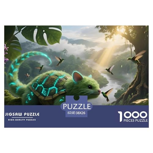 Tiere1000Teile Schwierigesgroßes Puzzle Wildtiere Für Erwachsene Einzigartige Spielzeug SchwerStressabbau Für DekoRatteive Geschenke38x26cm/1000pcs von TFEDACVSS