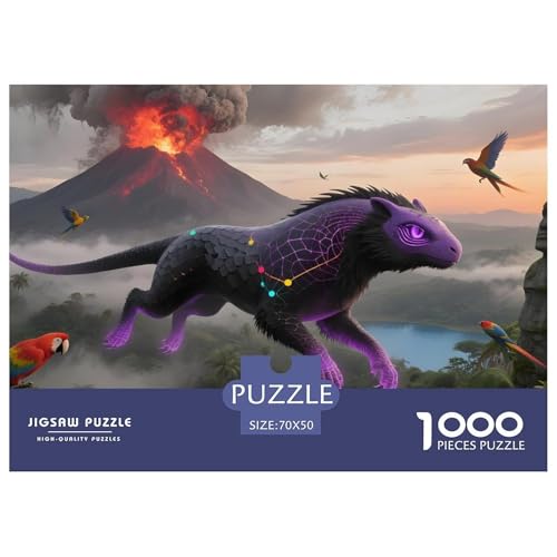 Tiere1000Teile Schwierigesgroßes Puzzle Wildtiere Für Erwachsene Einzigartige Spielzeug SchwerStressabbau Für DekoRatteive Geschenke70x50cm/1000pcs von TFEDACVSS